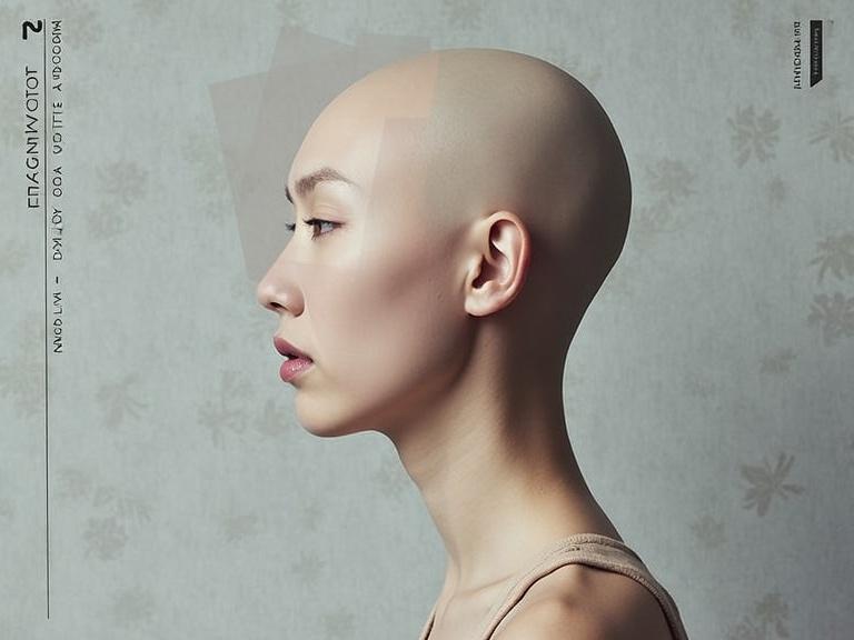Stylized portrait of a person with a bald head. Smooth profile against a textured grey background. Face fragmented with overlapping translucent shapes. Includes text 'FRAGMENTS', '27', 'A POSTER A DAY', 'BY TEMI COKER'. Modern aesthetic blending human form with abstract design.
