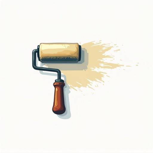 Logo design for a painting company featuring a stylized paint roller.