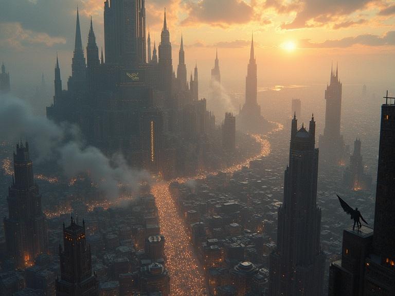 A towering metropolis. Built atop a great mesa. Divided into noble-rich Upper Circle and bustling Lower Circle. Districts reflect wealth, power, and hidden darkness.