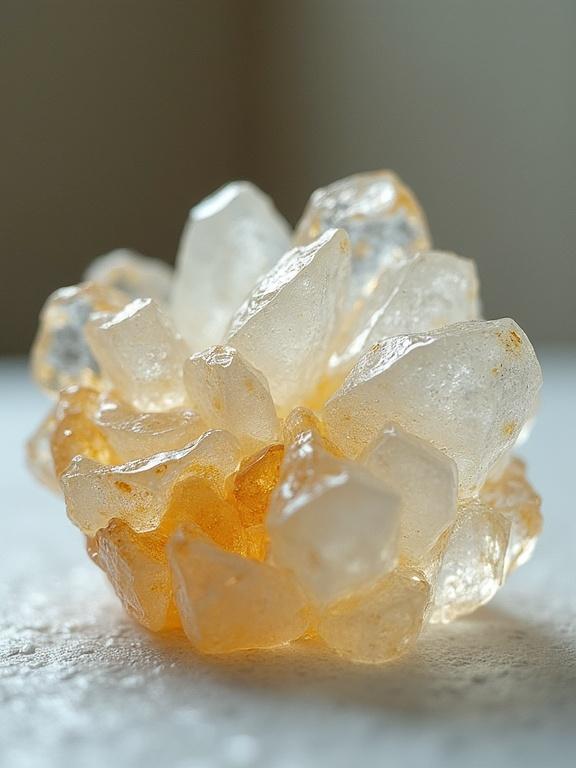 Macro shot of Colombian tamarind on a Petri dish covered with translucent oil. Elegant glass droppers depositing oil. Warm blurred neutral background. Ethereal and natural style. Soft, diffused light, pictorial. Earthy colors with low to medium contrast, filmic aesthetic.