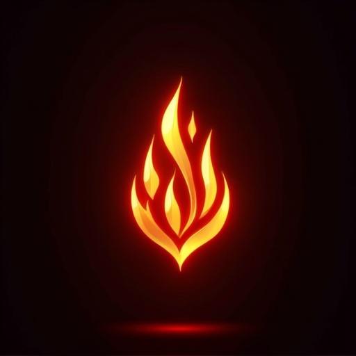 Design a logo for a company named vermillion Productions. The logo incorporates a gold and red flame, glowing brightly against a dark background.
