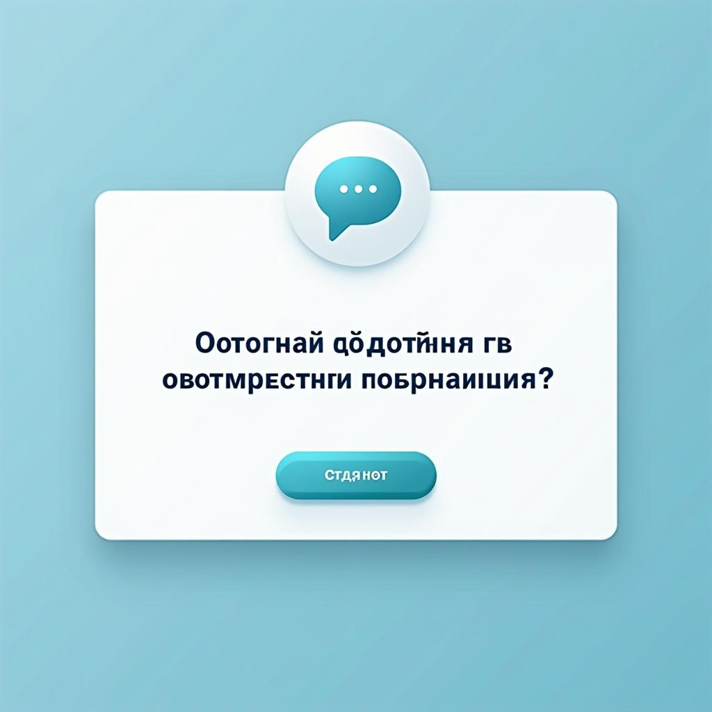 This is an image of a webchat start button designed for a medical service website. The button has the text "Потрібна допомога з оформленням дослідження?" asking users if they need help with research оформлення. The color scheme features a soothing light blue background with a white rectangle encapsulating the message. The design emphasizes clarity and ease of use, which is vital for healthcare interactions. It includes a button that likely initiates a chat or help dialogue with support staff.