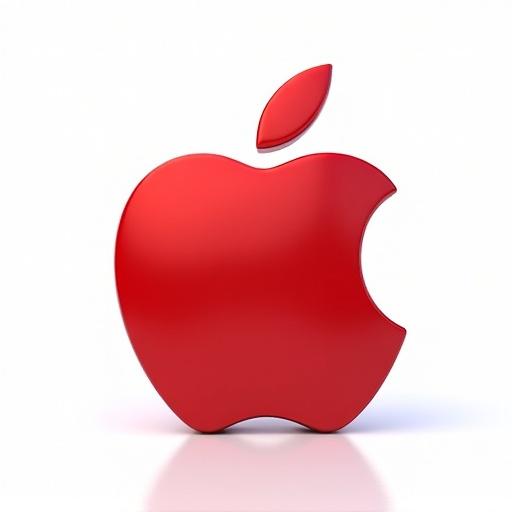 Promotional image 1024x1024 with white background sleek red silhouette focused on standard subscription elements representing an assistant for sending images and audio with a professional Apple touch.