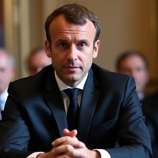 Image of a man in a suit with clasped hands sitting calmly. The background shows a formal setting, related to a national security meeting.