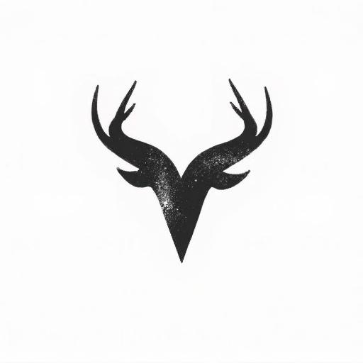 Fusion of a simple stylized representation of the Phoenician aleph rotated left and the Taurus zodiac symbol. Minimalist design with black lines on white background. Composition is centered and balanced.