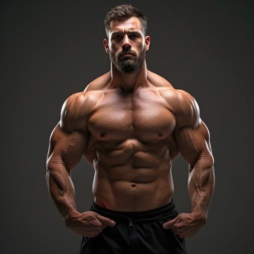 Image of a muscular male physique showcasing strength and fitness.