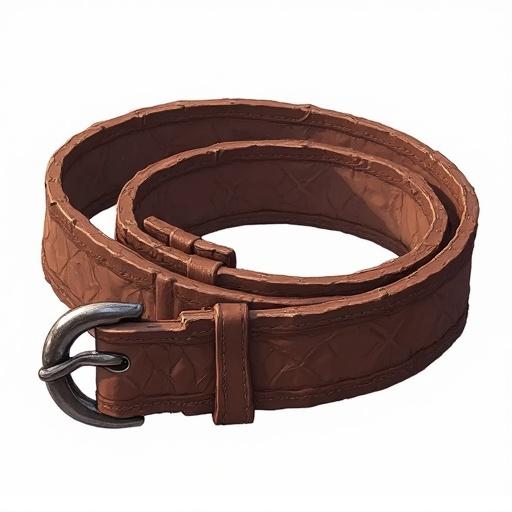 Leather belt styled as an asset for ARPG games with a transparent background