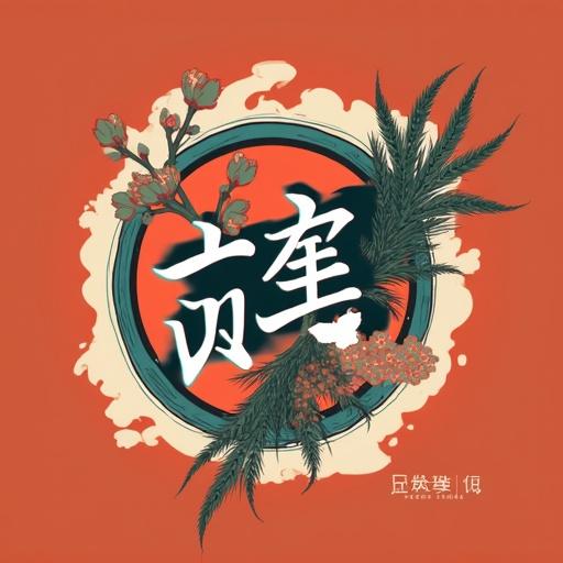 Create an elegant ink wash style logo featuring a circular red stamp and calligraphy. Include falling pink petals for a dynamic effect. Focus on a Chinese cultural theme suitable for a streamer identity.