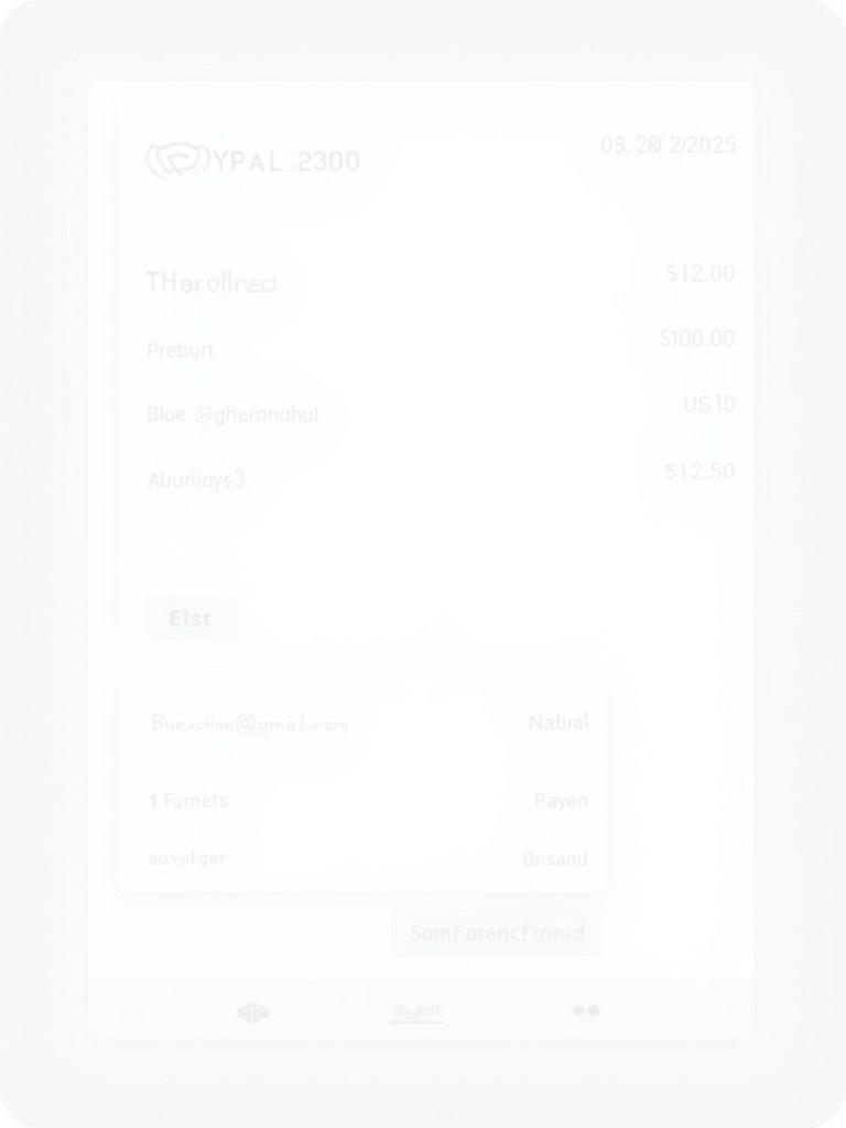 Image of a PayPal payment receipt. Transaction amount is $1200.00 (USD). Payer's email address is Bluexchloe@gmail.com. Date shows 03.28.2025 at 05:04. Clean design with PayPal logo. Receiver username is Bluexchloe@gmail.com.