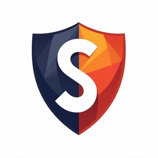 Logo design in the shape of a shield representing a tournament for all sports. White background with a multicolor theme. Expresses rivalry.