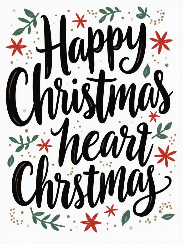 Typography design featuring the phrase 'Happy Christmas' with decorative elements.