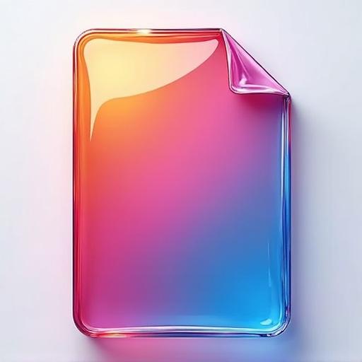 Image of a file app icon featuring a glassmorphism design with vibrant colors. The icon has a smooth, rounded shape and a glossy finish.