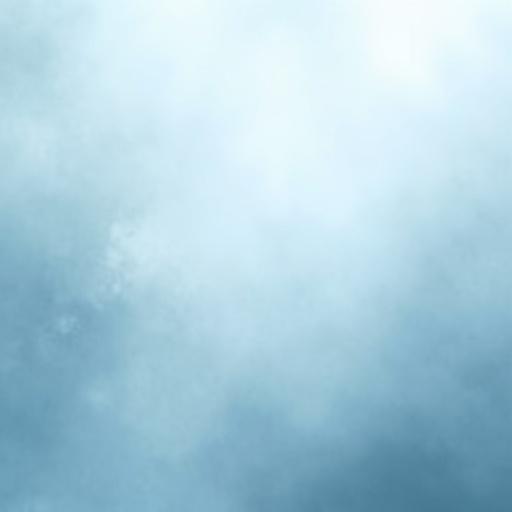 Background features soft white mist contrasting with a light blue hue.