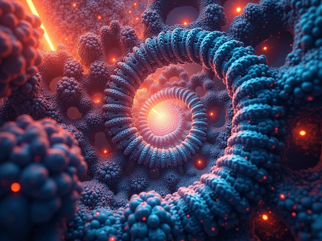 Fractal vibrant artwork depicting a swirling galaxy for an Album Cover featuring the text Techno Trance