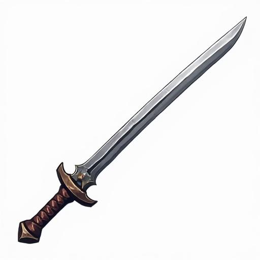 Steel katana icon created in ARPG style with no background, designed as an asset for games.