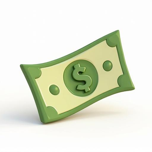 A money in 3D cartoon style against a clean white background.