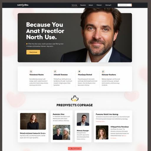 Personal brand website design featuring core elements like a hero section with professional portrait, signature quote, story timeline, media highlights, service links, email capture, and footer with social links. Structure includes visually appealing layout with big fonts and playful UI.