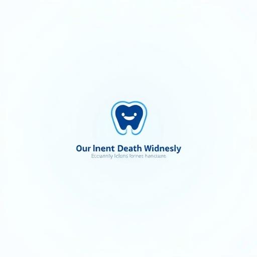 Logo features a clean and professional design. Blue and white color scheme is used. Smiling tooth icon is included. Clinic's name presented in a modern font.