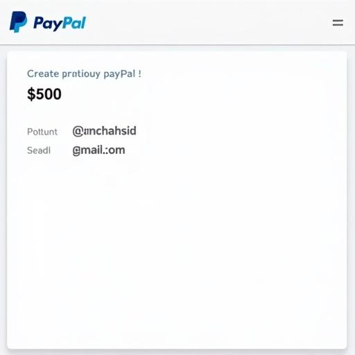 Create digital proof for PayPal transaction. Payment of $500 sent to simchahasid@gmail.com. Show transaction interface details.
