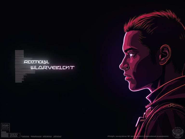 YouTube thumbnail with a matte black background. Blank left area for the headline and bright subline. UI text follows above. Faded grey Reddit icons at the bottom. Half-body illustration of the subject in a dynamic angle with rim light. Ultra-detailed vector art in 4K.