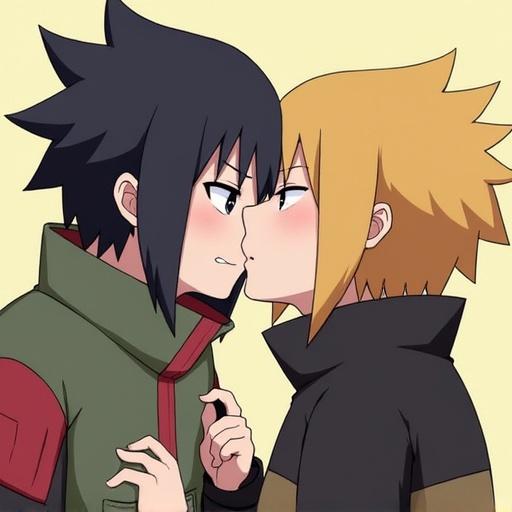 Hinata and Naruto about to kiss with a close-up view.