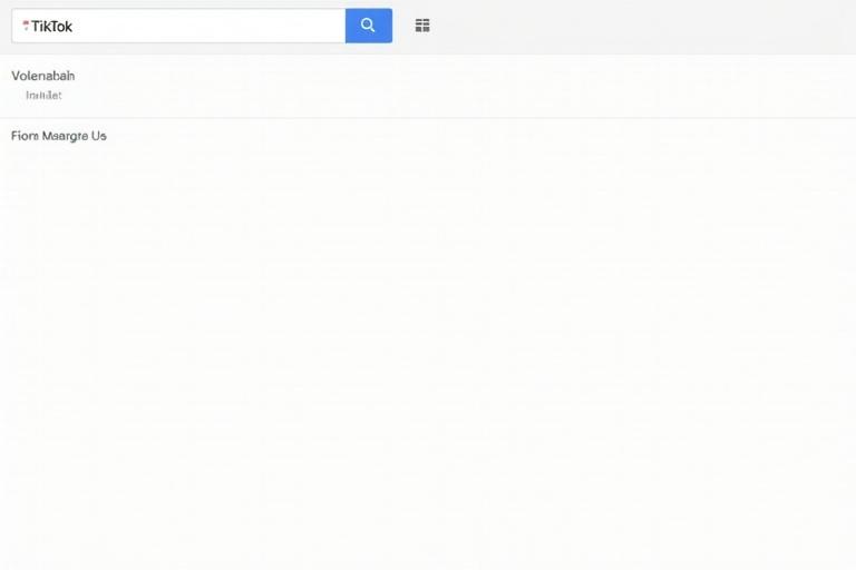 Screenshot of Google Play Store showing TikTok search results and install button. Clean interface with search bar.