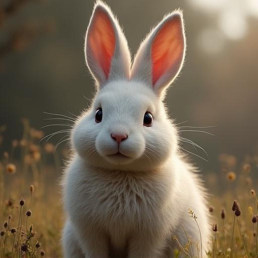 Rabbit wearing a festive party hat in a grassy field
