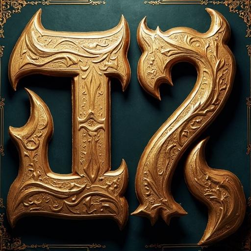 Picture of the word Tzadik. Fabulous majestic design. Very large text.