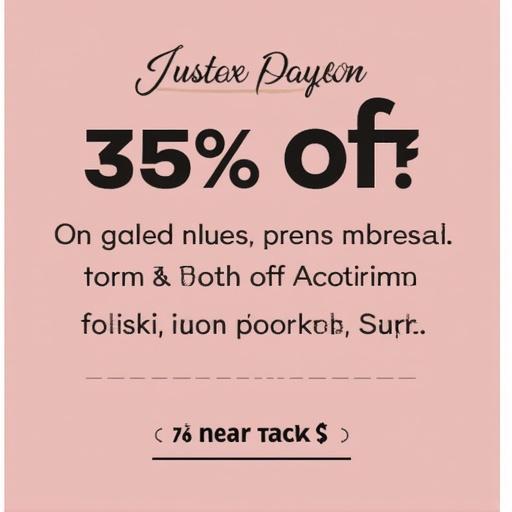 Coupon for Shein featuring a discount of 35 percent off. Presents text in a stylish format. Suitable for marketing campaigns in the fashion industry.