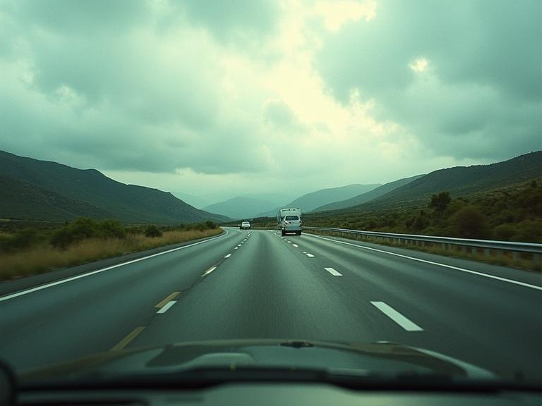 vista de una persecución de autos inspirada por el filme Ronin de 1998 por las carreteras de Niza Francia dia parcialmente nublado