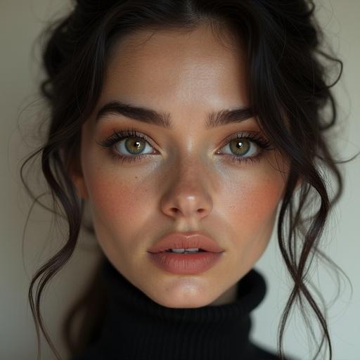 Close-up of a female face with blurred features. Soft natural lighting enhances surrounding details. Minimalist composition focusing on the aesthetics of the face outline.