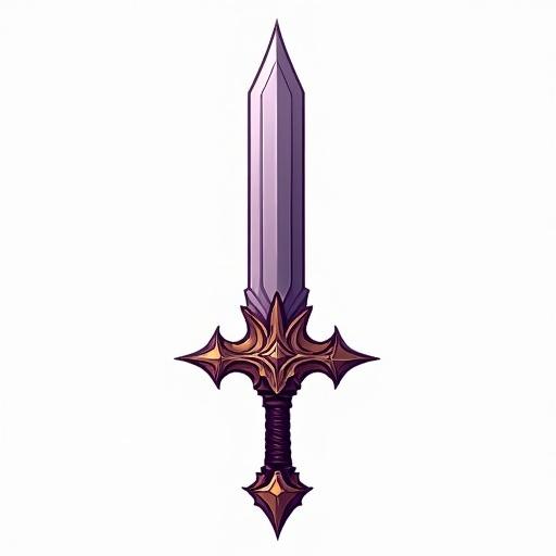 Icon of a dagger designed for a card game. Size 48 x 48 pixels. Style inspired by World of Warcraft. Features a transparent background.