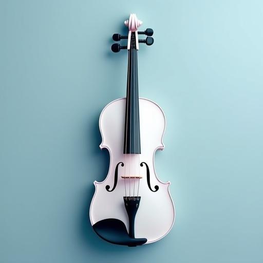 A pale violin with bold lila-cyan margins.