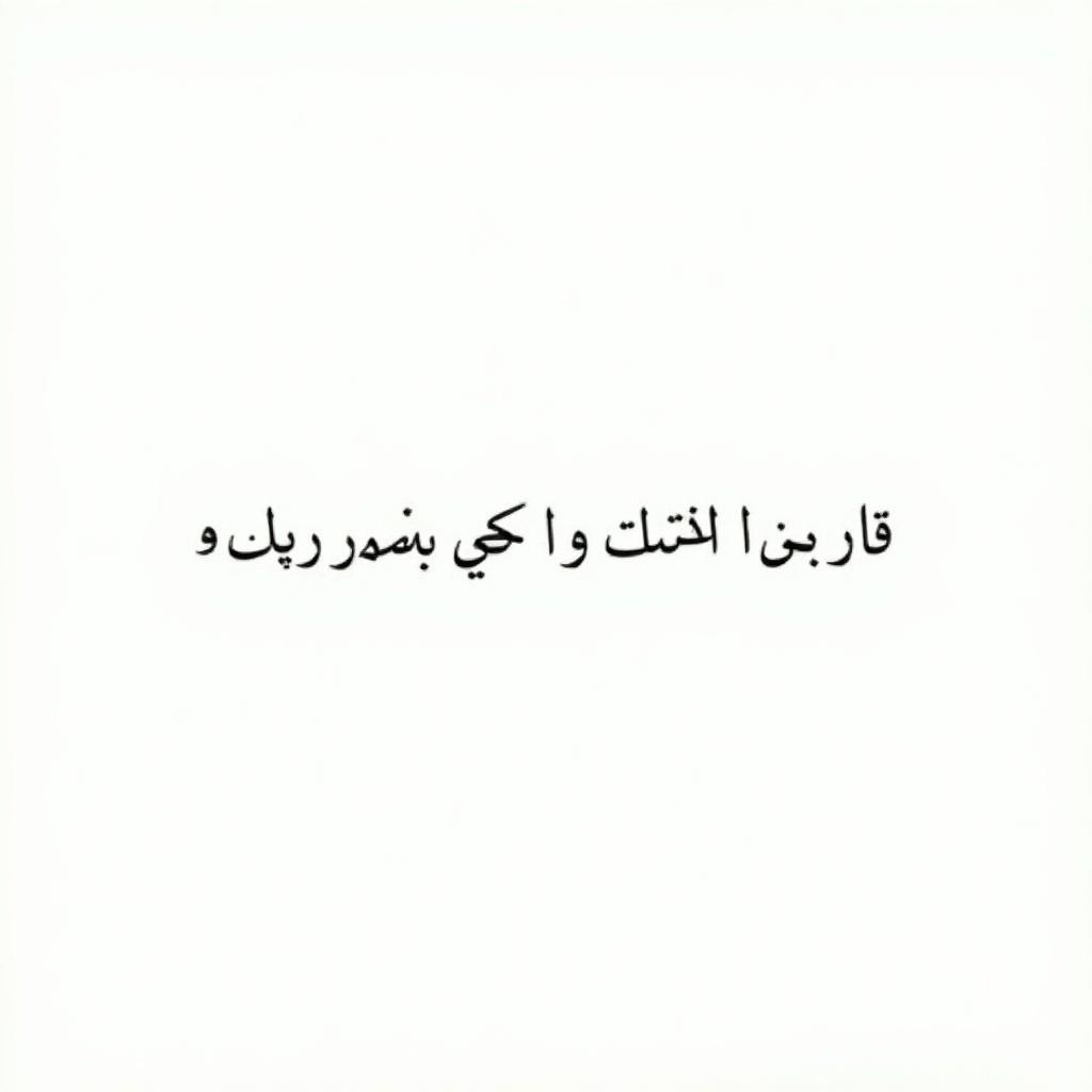 Arabic text written in cursive. The text expresses a thoughtful sentiment. The background is white. The elegant writing stands out.