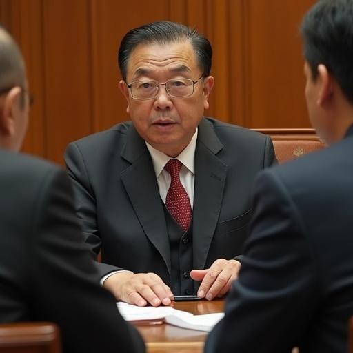 Meeting in a grand hall. Lai Ching-te engages in discussion. Advisors discuss Taiwan independence. Scheming expressions in discussion.