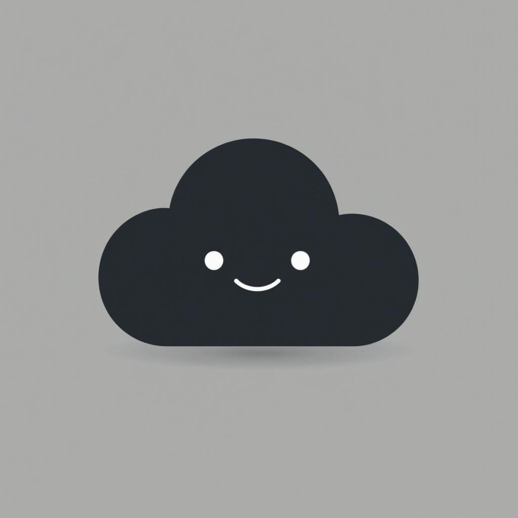 Create minimal logo for software development company called Codly. Use dark colors and include a smiling cloud icon.