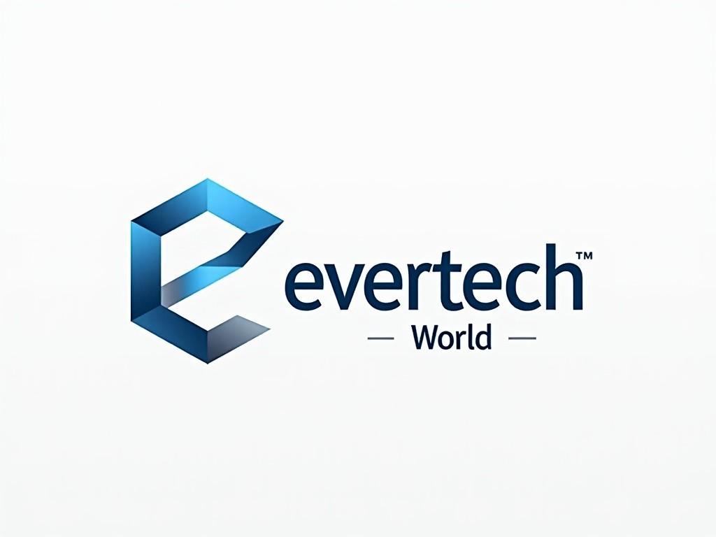 The image features a modern logo for 'evertech World'. The design includes a stylized letter 'E' formed with geometric shapes in a gradient of blue, presenting a sleek and professional appearance. The word 'evertech' is displayed in a bold font next to the logo, with 'World' beneath it in smaller text. This logo suggests innovation and technology. The overall design conveys a sense of reliability and modernity, suitable for a tech-focused company.