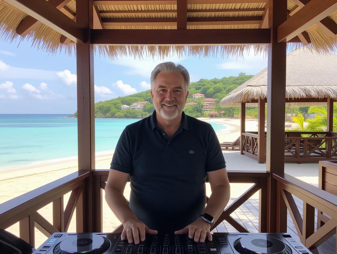 DJ performing at a seaside resort
