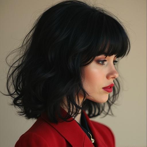 Profile photo of a girl with black hair inspired by Ghibli style