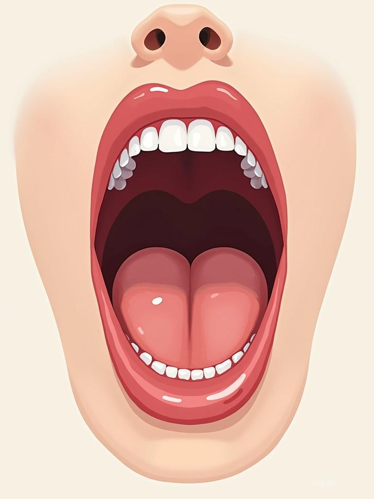 Illustration of a human mouth, mouth is closed. Detailed representation of the lips and surrounding area. Soft colors and artistic style considered.