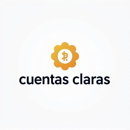 Logo design with a white background representing a sales and payment control system called 'cuentas claras' in a minimalist style.
