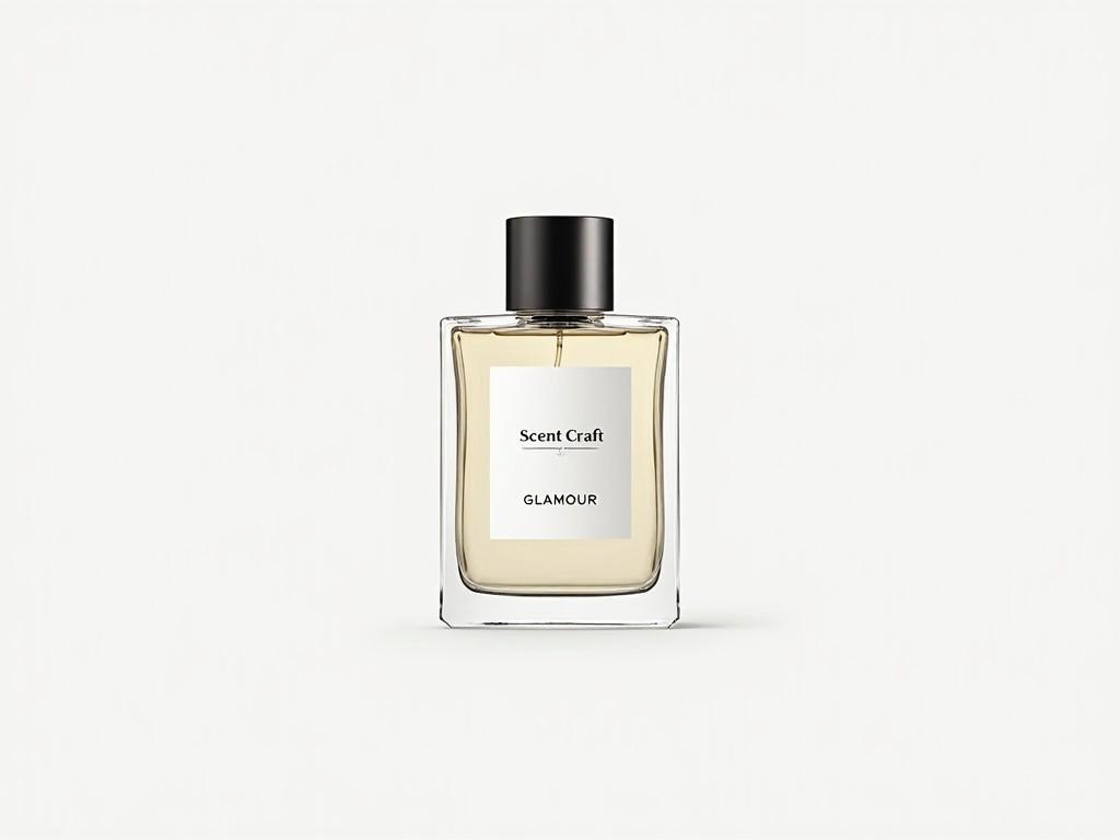 a minimalist image of a perfume bottle labeled Scent Craft Glamour