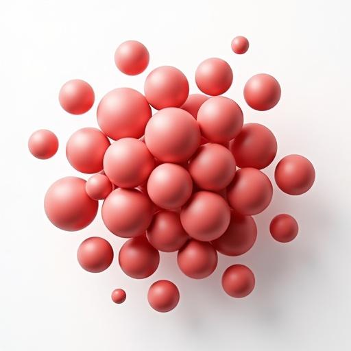 Simple illustration featuring a cluster of solid bubbles. Arrangement includes at least 20 circles of different sizes. Bubbles are close together, creating a cohesive look.