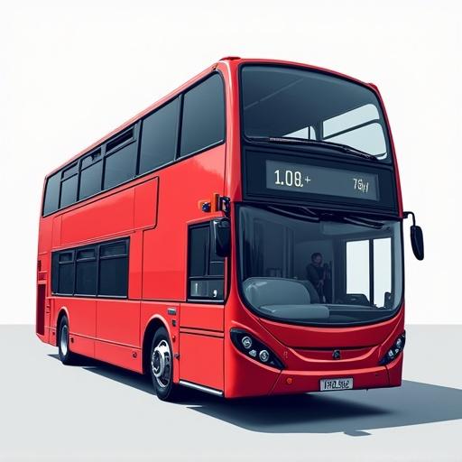Vector illustration of a Wrightbus Pulsar single-decker bus with a focus on details and vibrant colors.