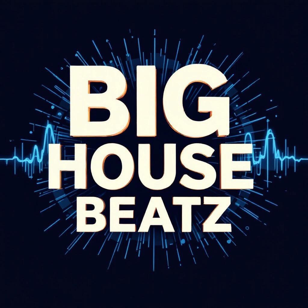 Music album cover featuring the text Big House Beatz overlaid on sound wave graphics in a dark background.