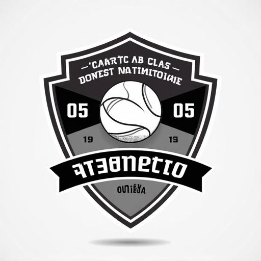 Design a logo representing a tournament for all sports. The logo should feature a central soccer ball and a shield shape, predominantly in black and white.