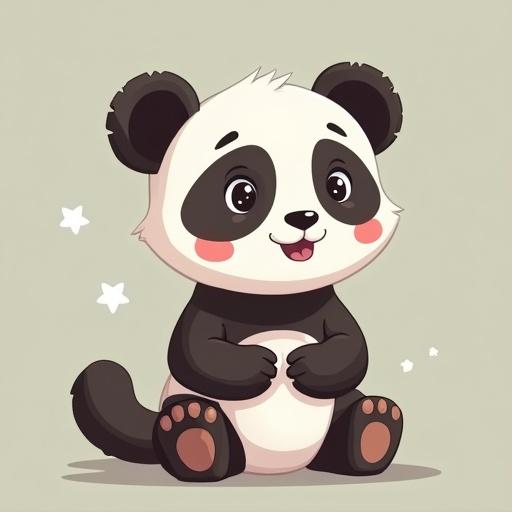A cute children's character designed as a panda named Lulo in a cartoon style