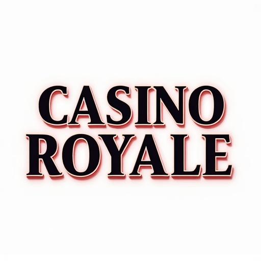Graphic design featuring the text 'CASINO ROYALE' in Garamond or similar font. Black text with red glowing light inside. White background.
