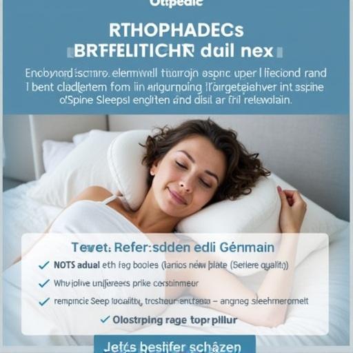 Ad for Otpedic Orthopädisches Nackenkissen. Highlights include ergonomic design premium memory foam. Focuses on neck spine support. Benefits include better sleep quality reduced neck pain improved posture. Targets adults 25 65 in Germany with neck tension sleep discomfort. Professional tone with strong call-to-action.