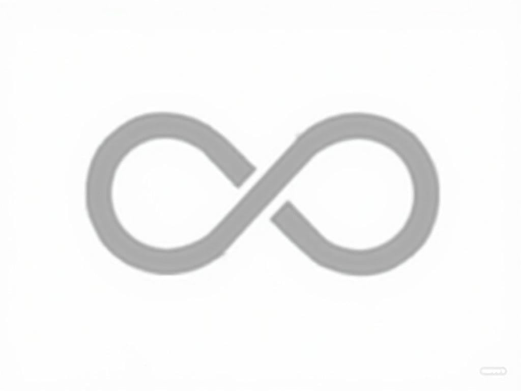 The image displays a stylized infinity symbol. It is designed with a bold, clean line that loops in a continuous, flowing figure-eight shape. The symbol is completely symmetrical, representing the concept of endlessness and eternity. The color scheme is simple, likely in black against a transparent or white background. This symbol can be interpreted in various contexts, such as love, relationships, or the idea of infinite possibilities. It serves as a reminder of the unbounded nature of existence and continuity in time.